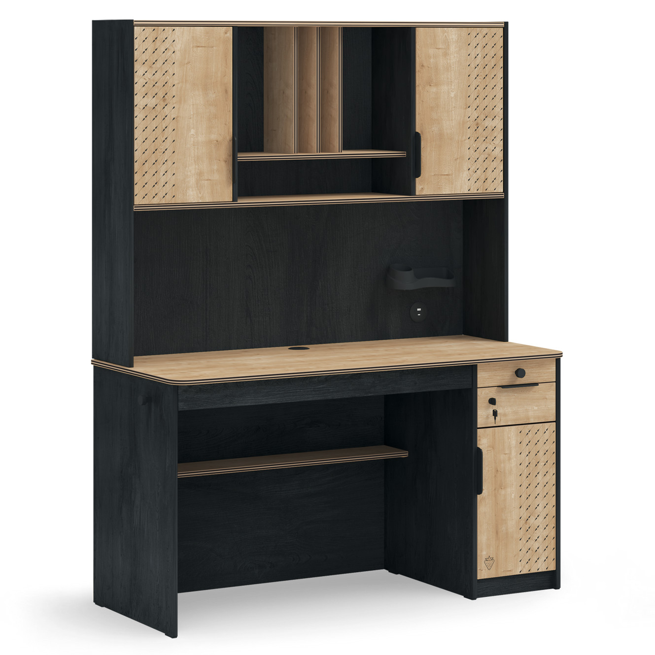 Schreibtisch Black mit Aufsatz