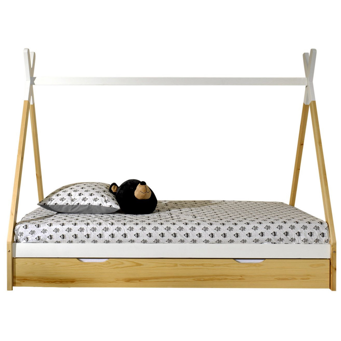 Tipibett mit Ausziehkasten