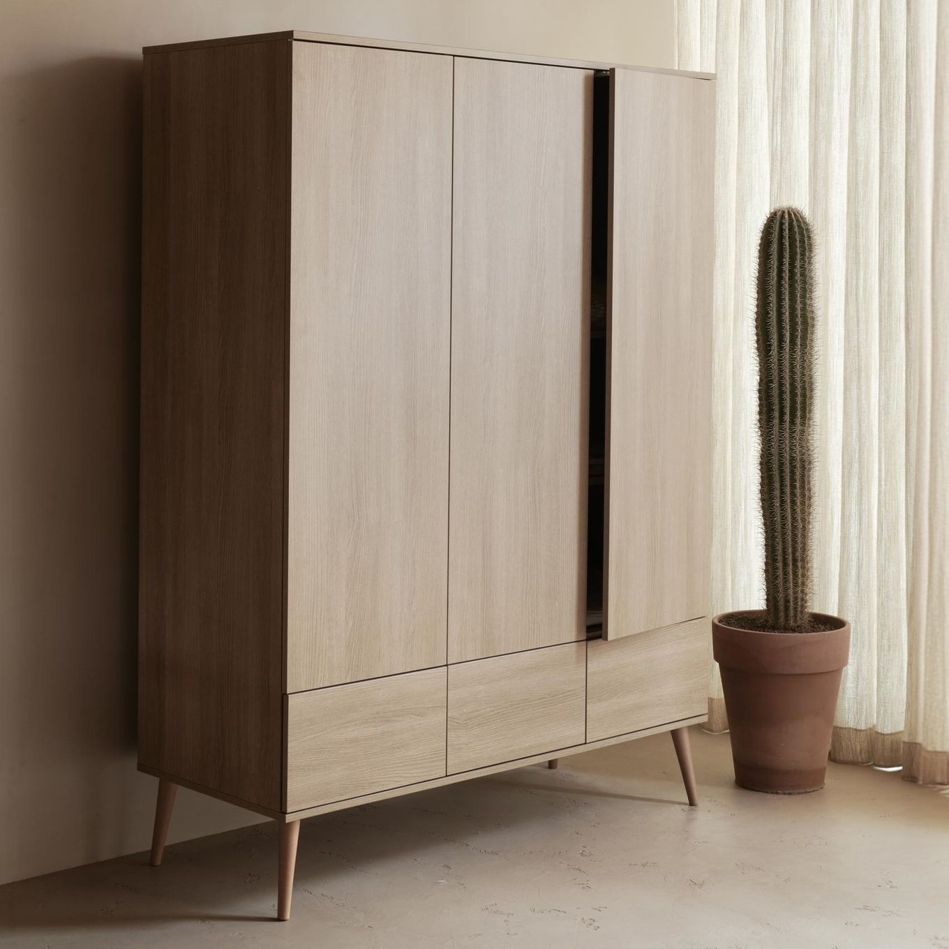 Kleiderschrank Flow Honey Ash, 3-türig 2