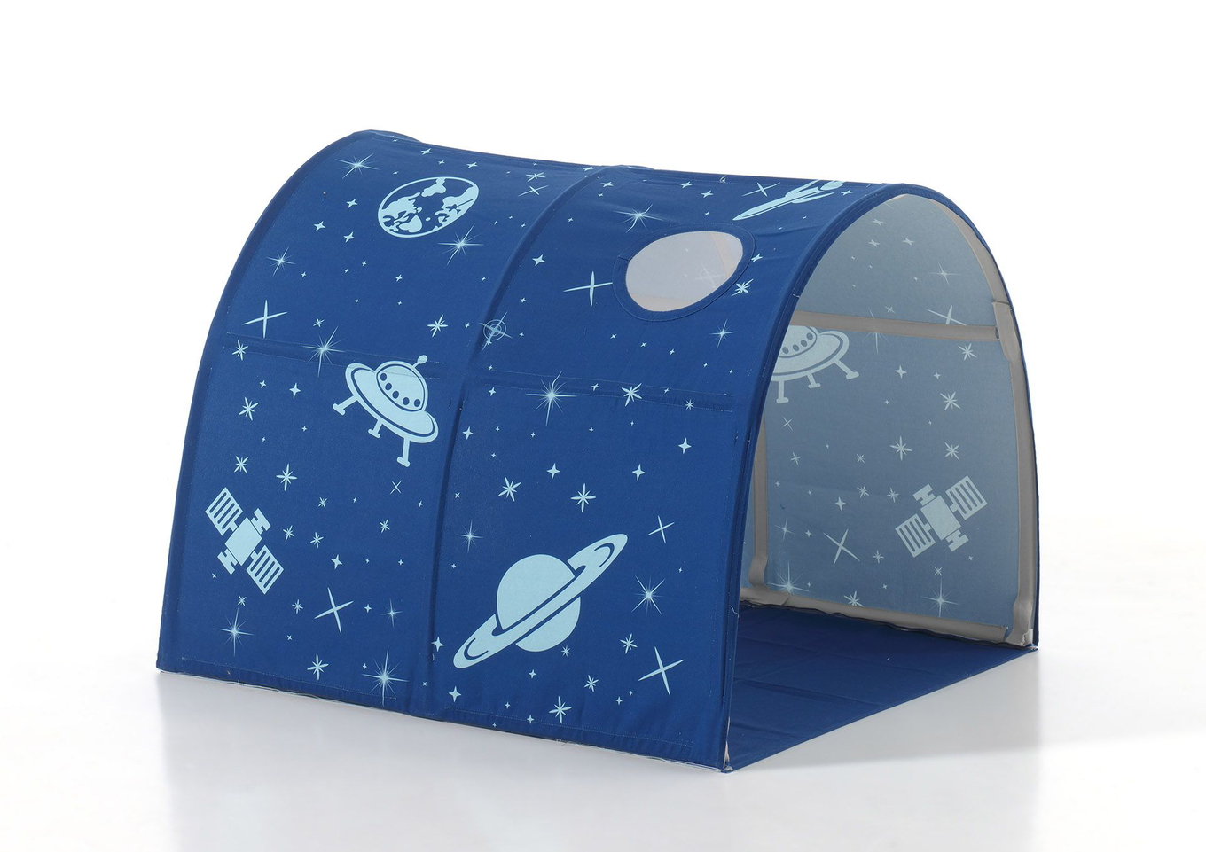 Halbhohes Bett Astro mit Rutsche Weiss, mit Spielvorhang, Höhle und Betttaschen 5