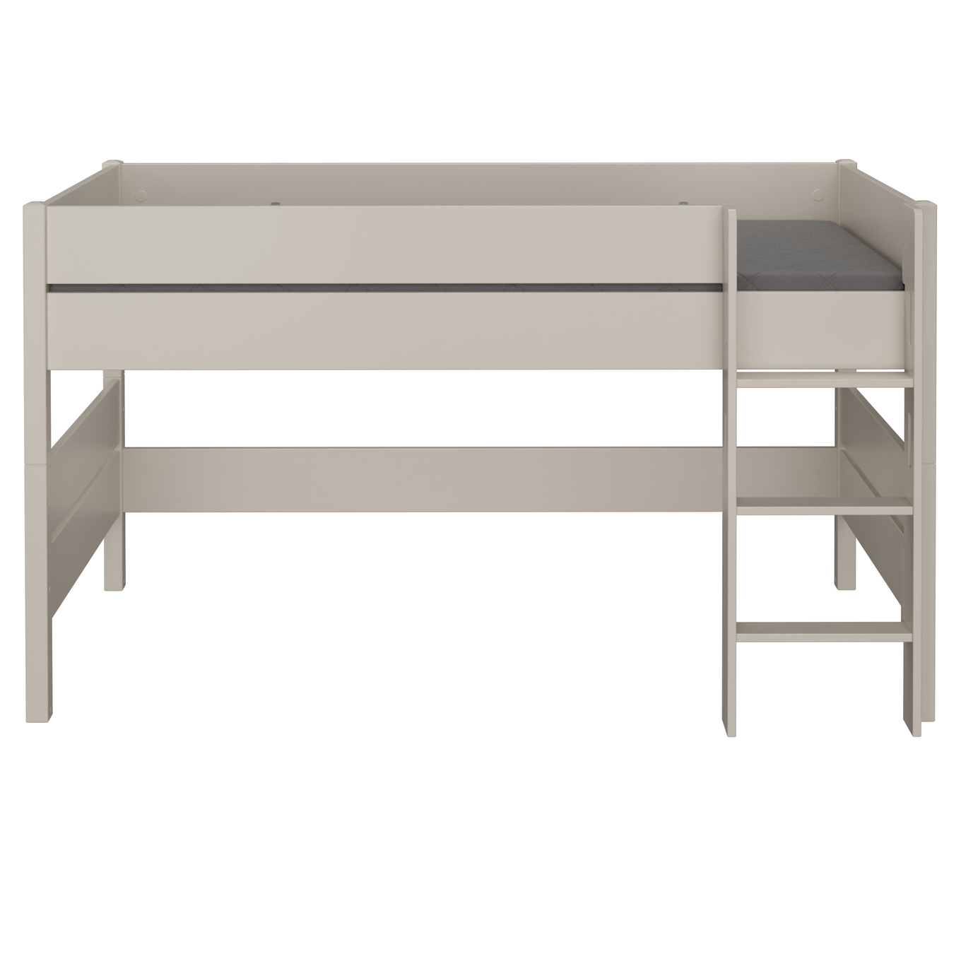 Halbhohes Bett Tiago Beige, mit gerader Leiter, 120 x 200 cm 2
