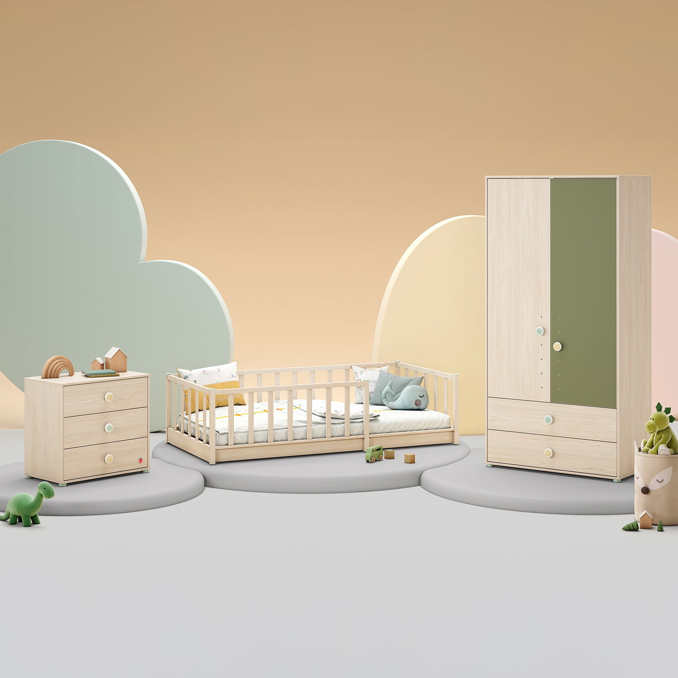 Kinderzimmer Montes Set Natur 1