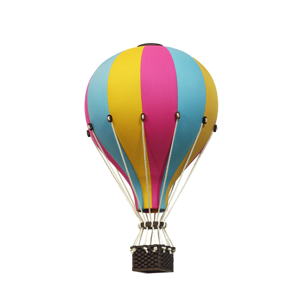 Deko Heissluftballon Pink Blau Gelb M 1