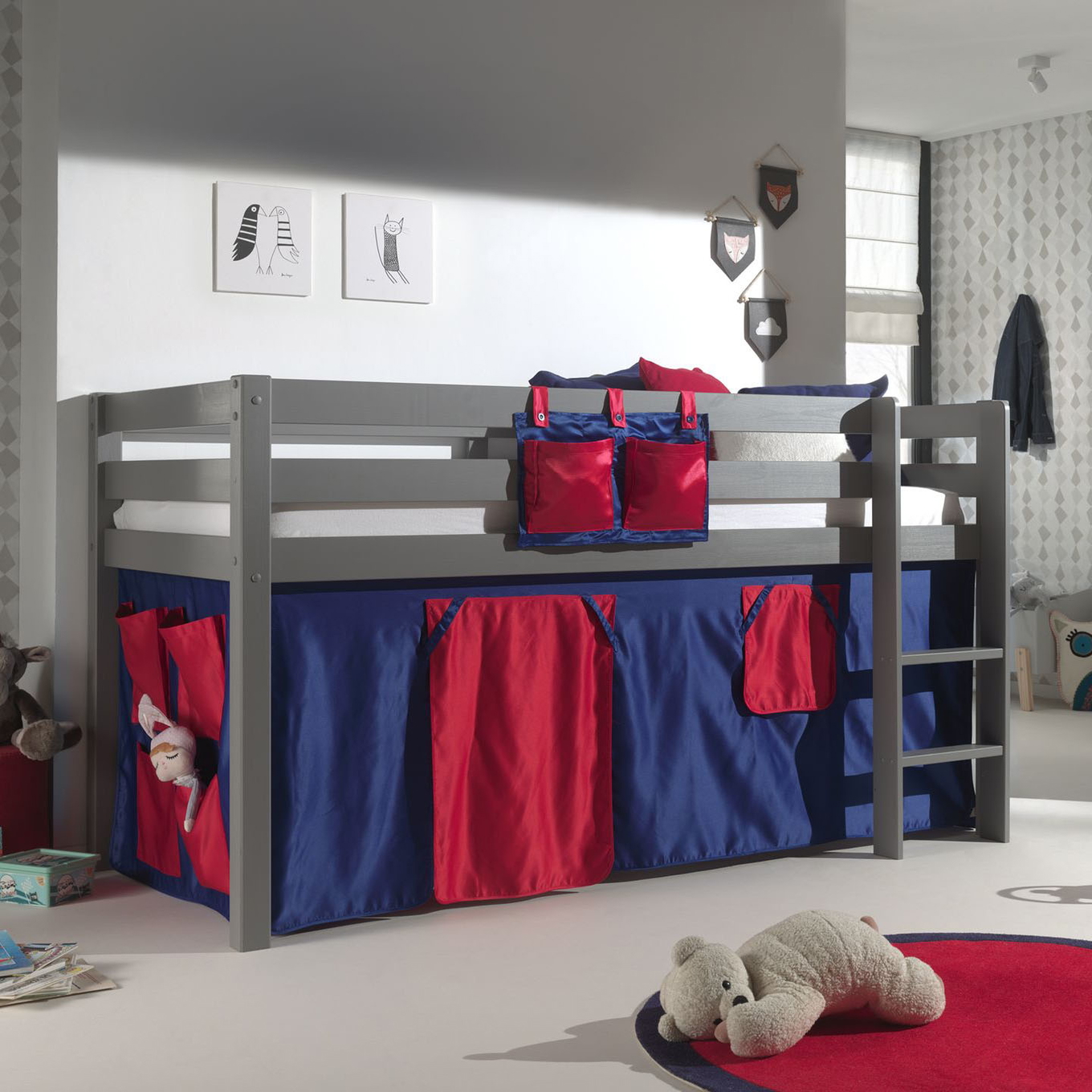 Halbhohes Bett Domino Grau #2