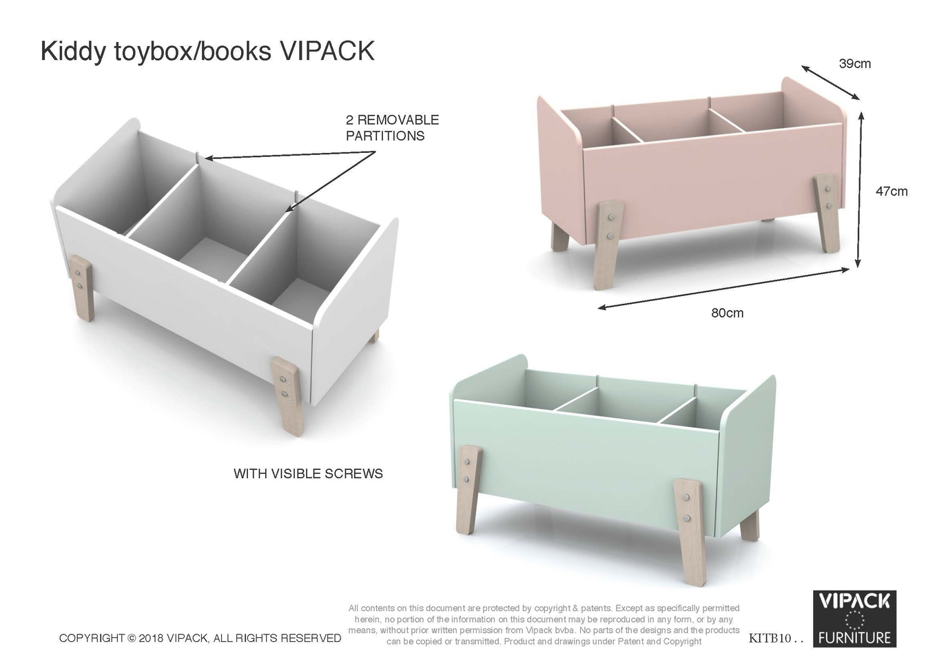 Spielzeugkiste Kiddy Hellgrau 3
