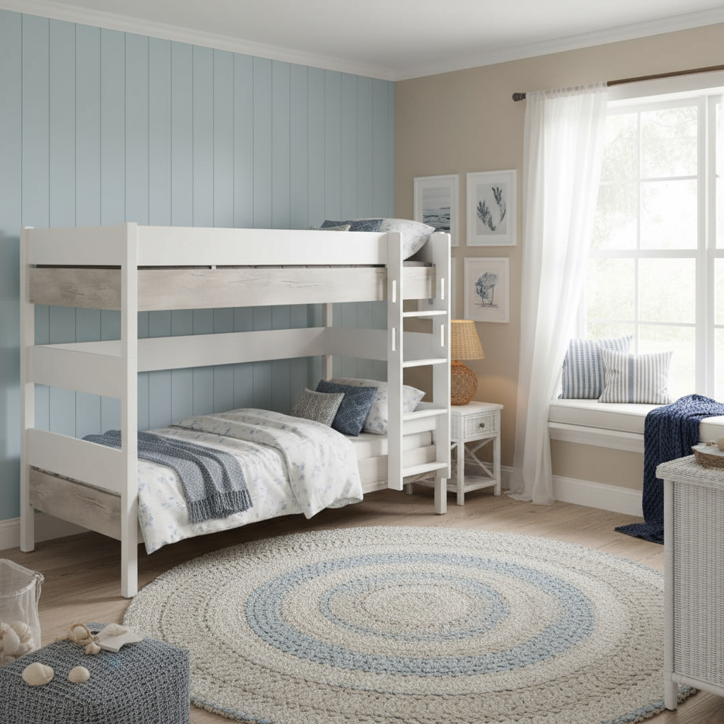 Etagenbett Kira Nautik mit gerader Leiter, 90 x 200 cm 2