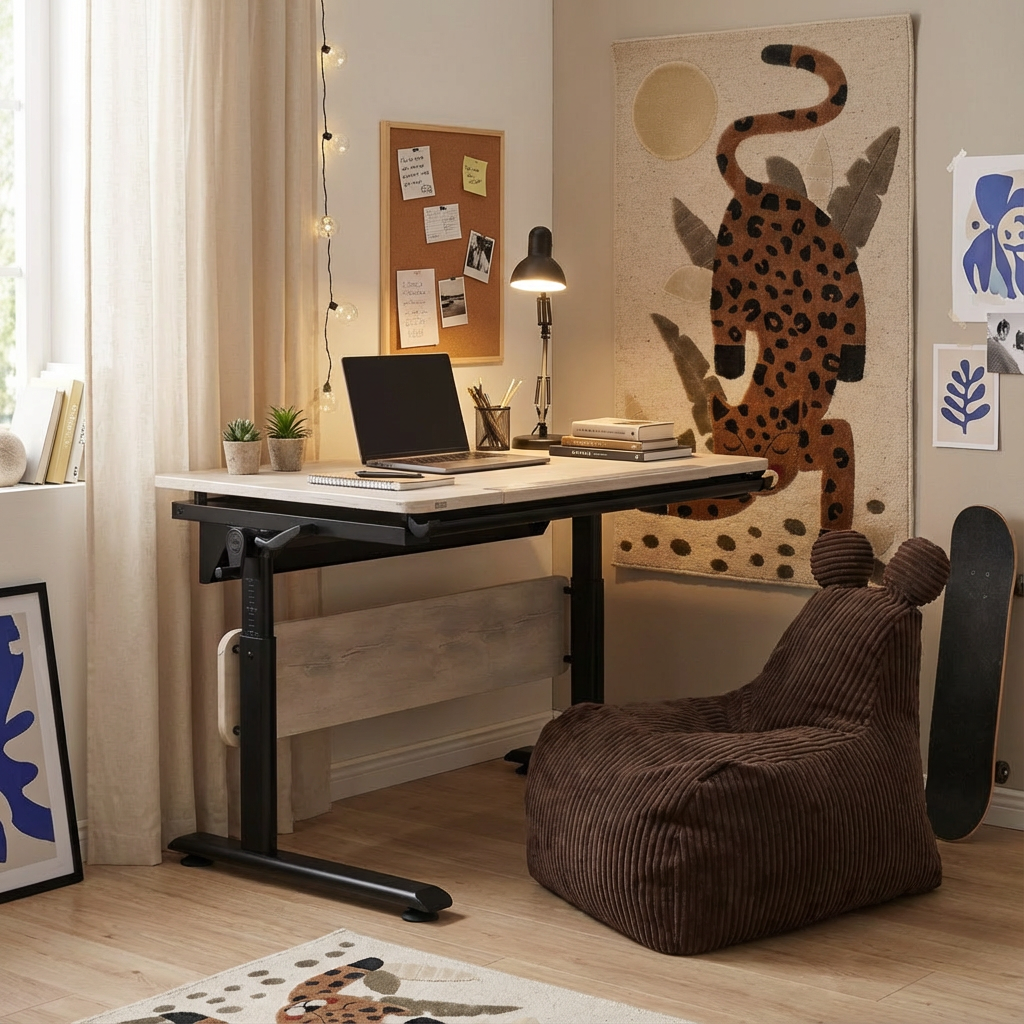 Schreibtisch Diego 105 Schwarz Beige 3