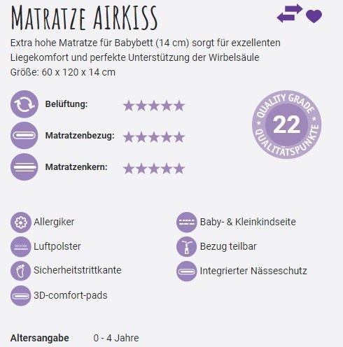 Babymatratze Airkiss 60 x 120 cm 7