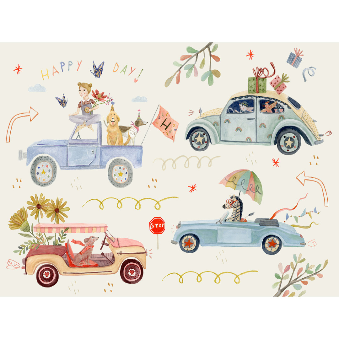 Teppich Hueppi On The Road Girl 1