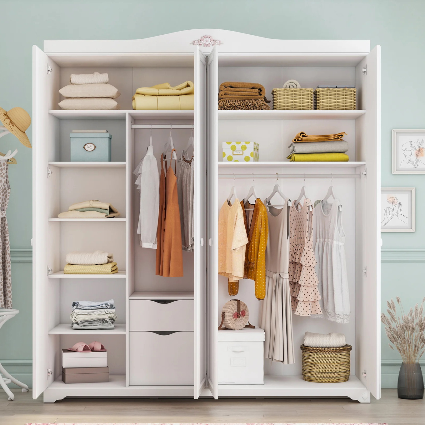 Kleiderschrank Rustik 4-türig 3