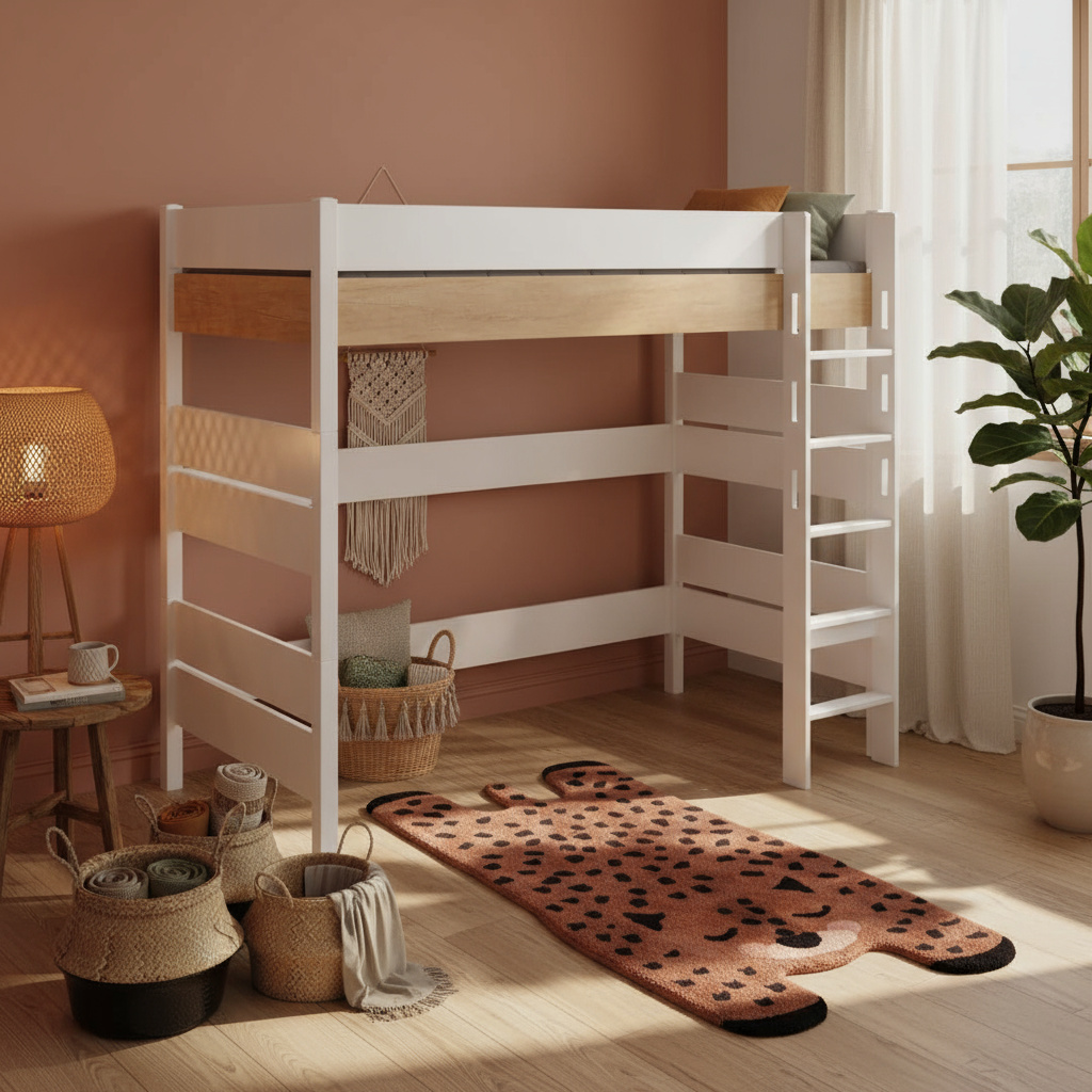 Hochbett Kira Nebraska mit gerader Leiter, 120 x 200 cm 4