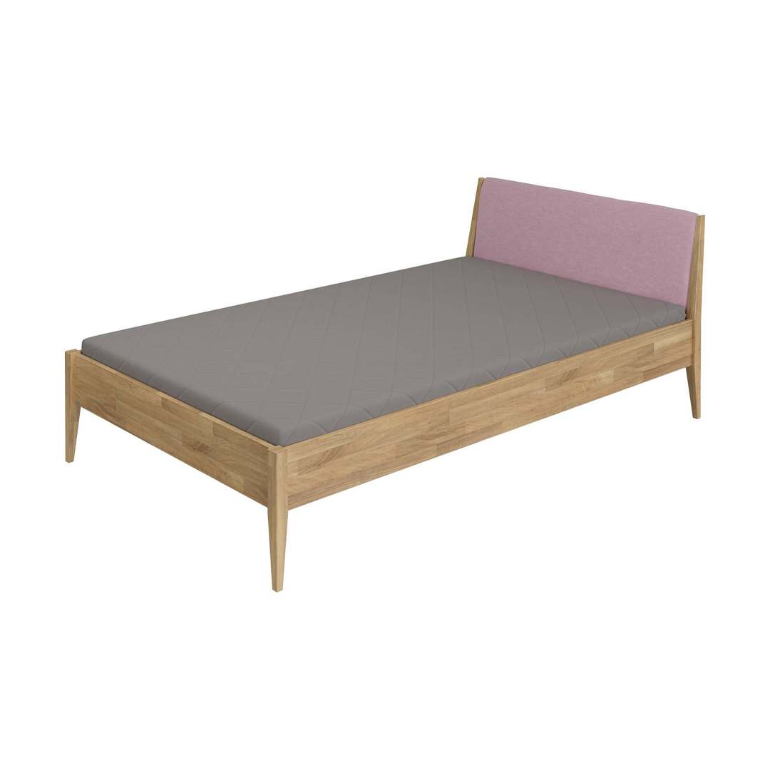 Bett Sten mit gepolstertem Betthaupt Dunkelrosa, 90 x 200 cm