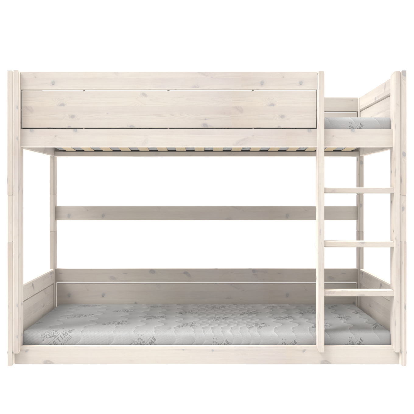 Niedriges Etagenbett Lifetime Weiss lasiert, Deluxe Lattenrost 2