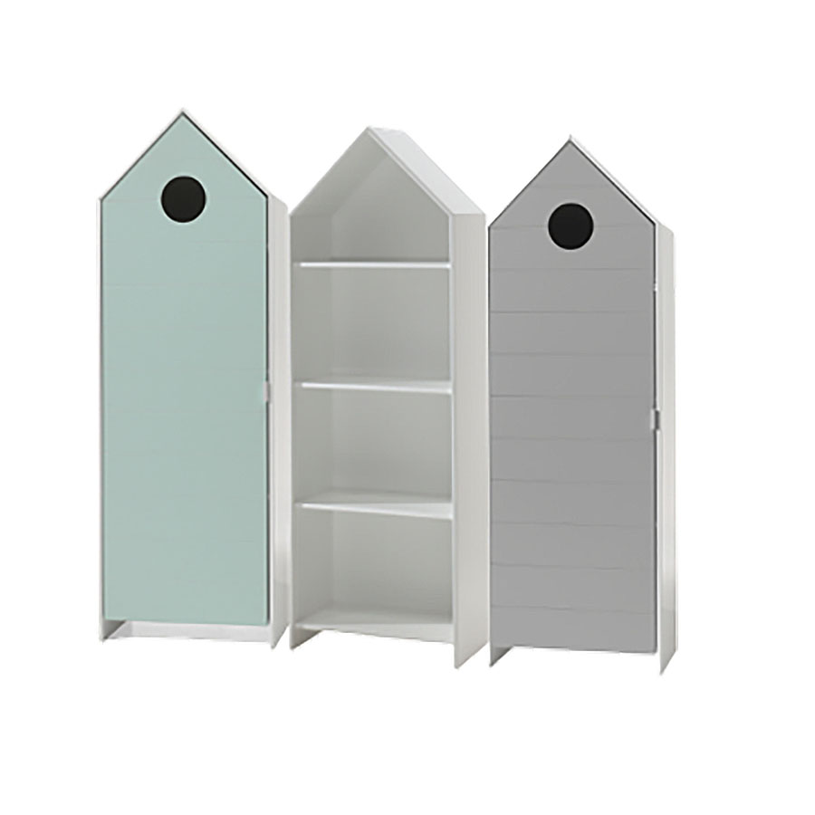 Regalschrank Casami 3-teilig Set Mint, Grau 1