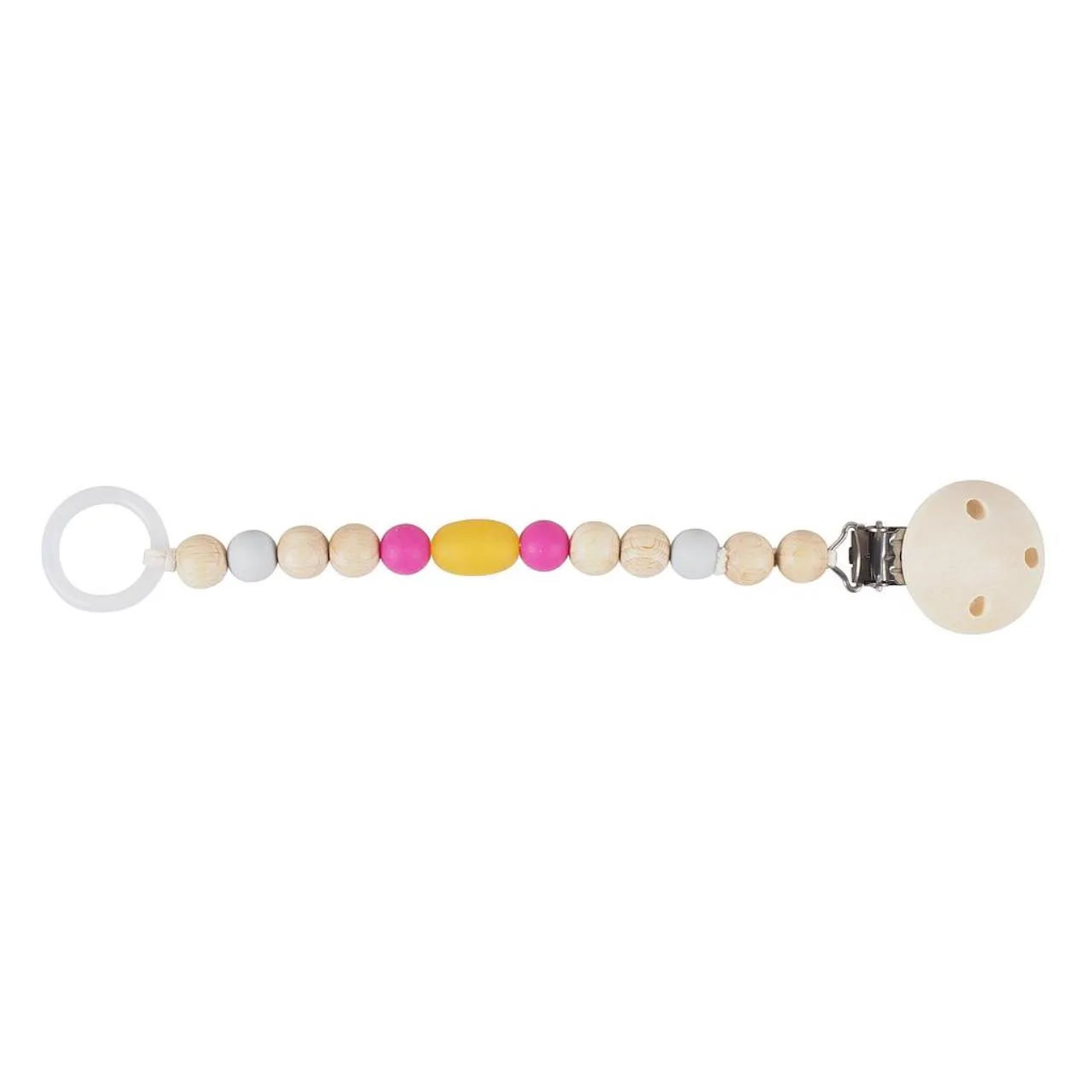 Schnullerkette Gelb Pink 1