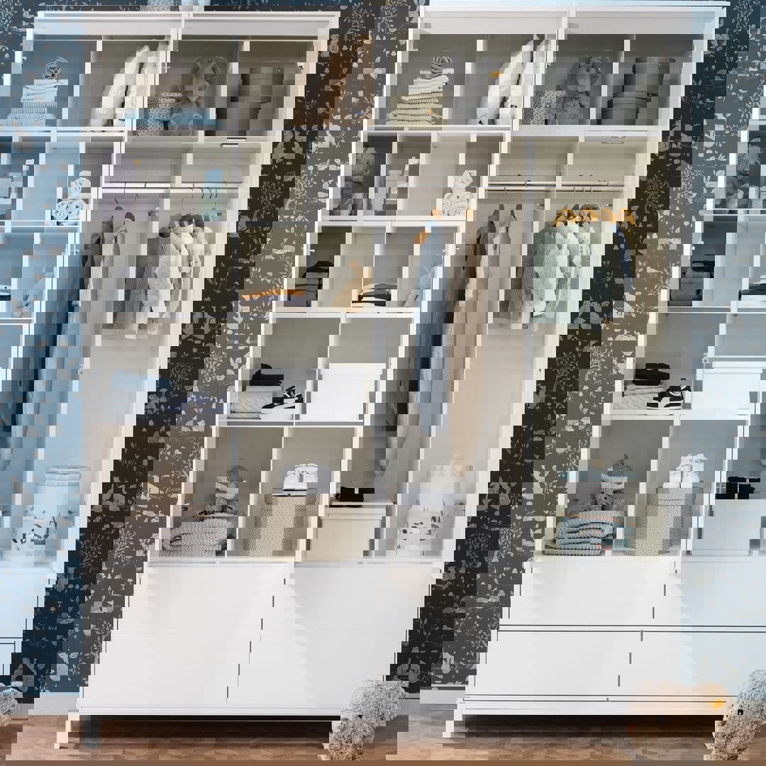 Kleiderschrank Olli mit Schubladen 4-türig Grau 3