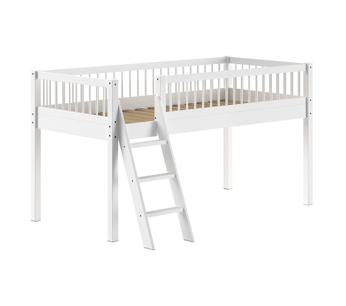 Hochbett Forrest inkl. Spielvorhang Weiss 5