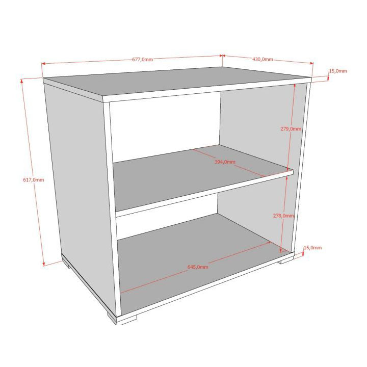 Regal Sam mit 2 Fächern Weiss 3
