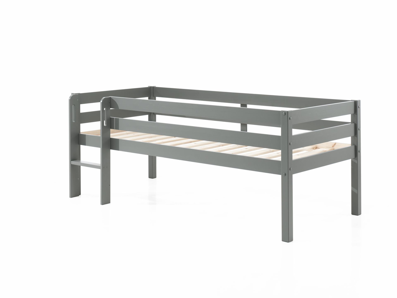 Bett Pino mit Leiter inkl. Hängeablage Grau 4