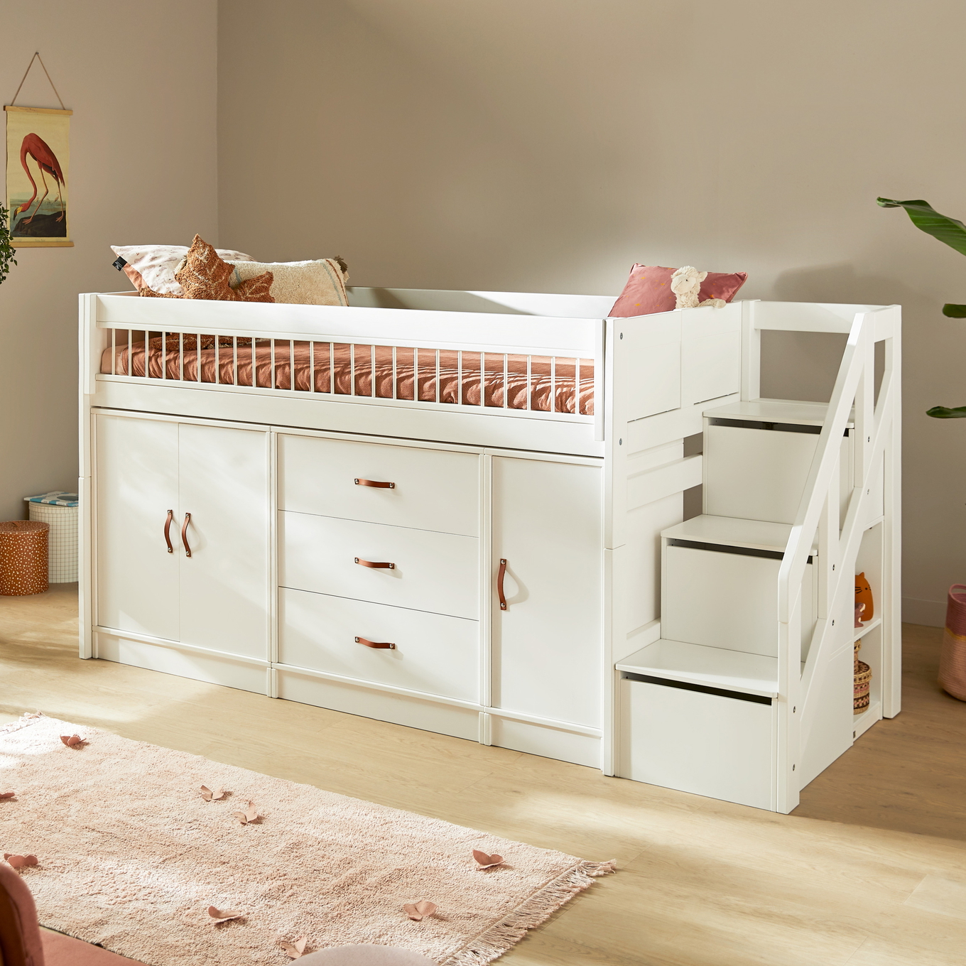 Treppe Lifetime für Halbhohes Bett Weiss 3