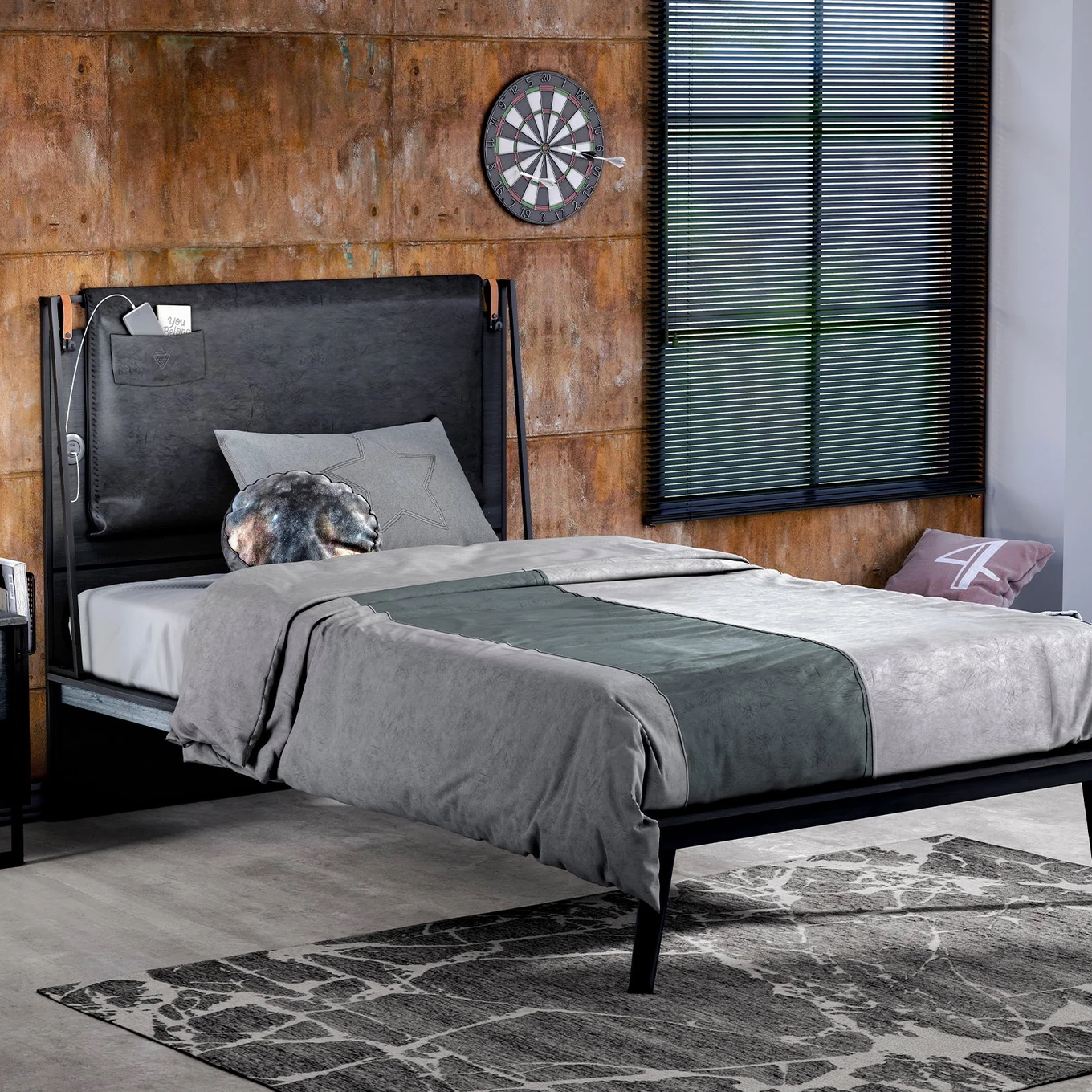 Kopfteil Dark Metal 120cm 3