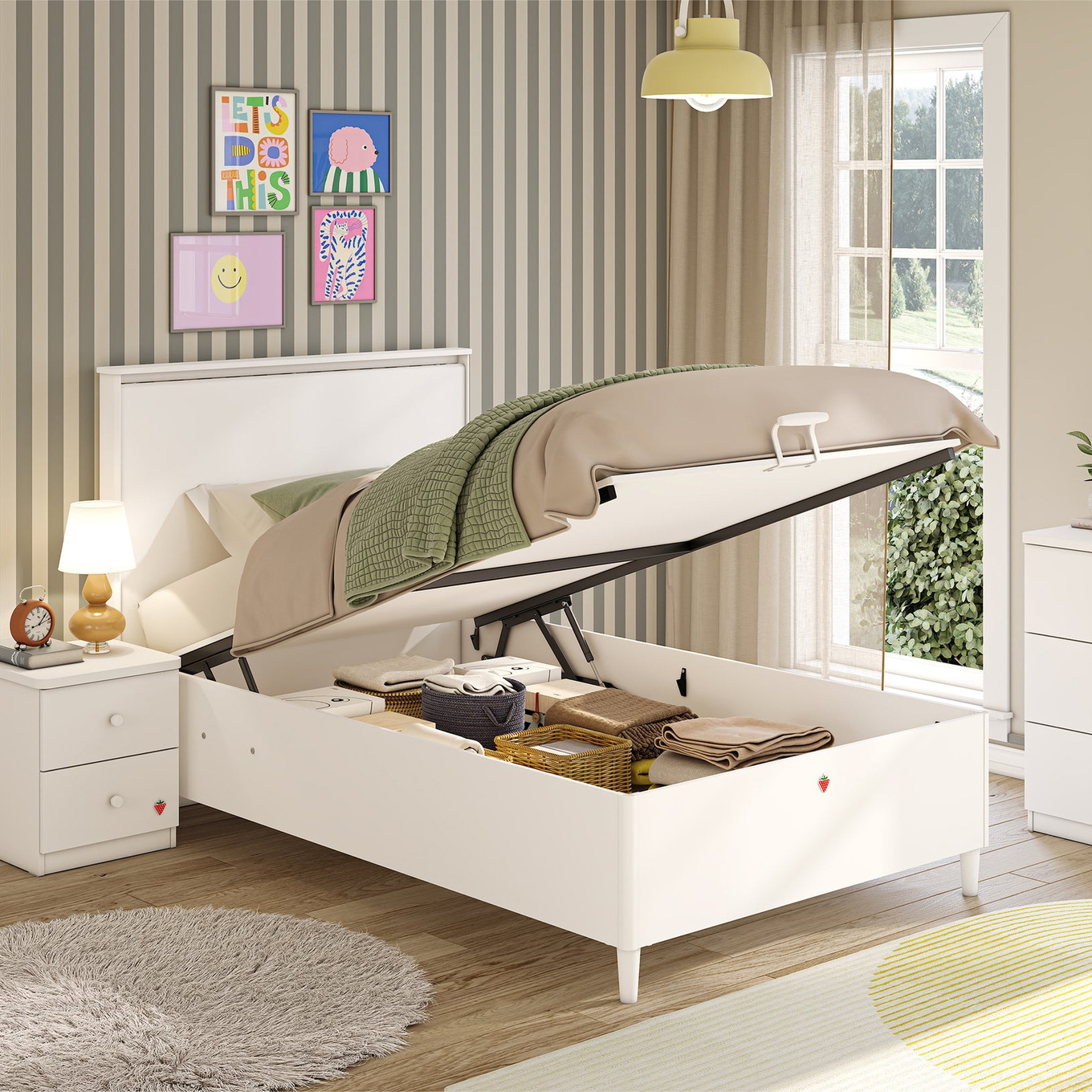 Bett Varia White mit Stauraum, 120 x 200 cm #2