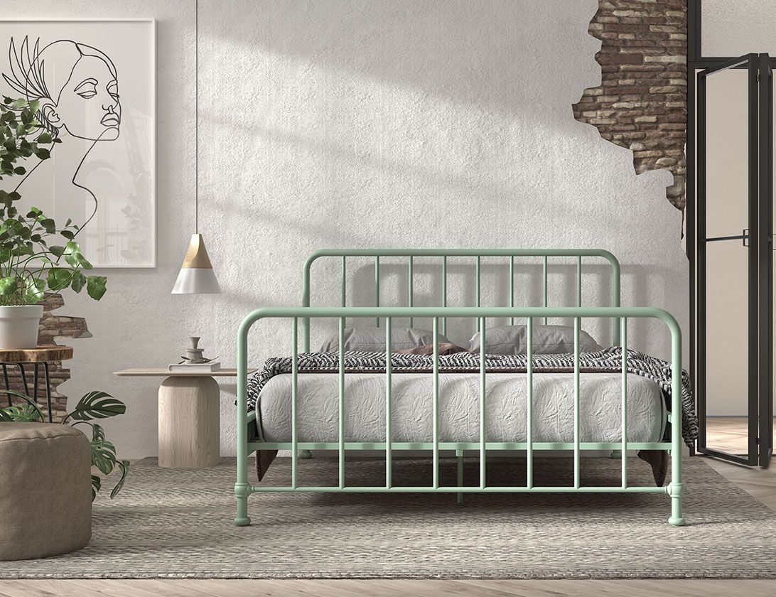 Metallbett Bronxx 160 Mintgrün 3