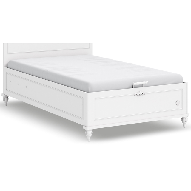 Bett Romantic ohne Kopfteil mit Stauraum, 120 x 200 cm