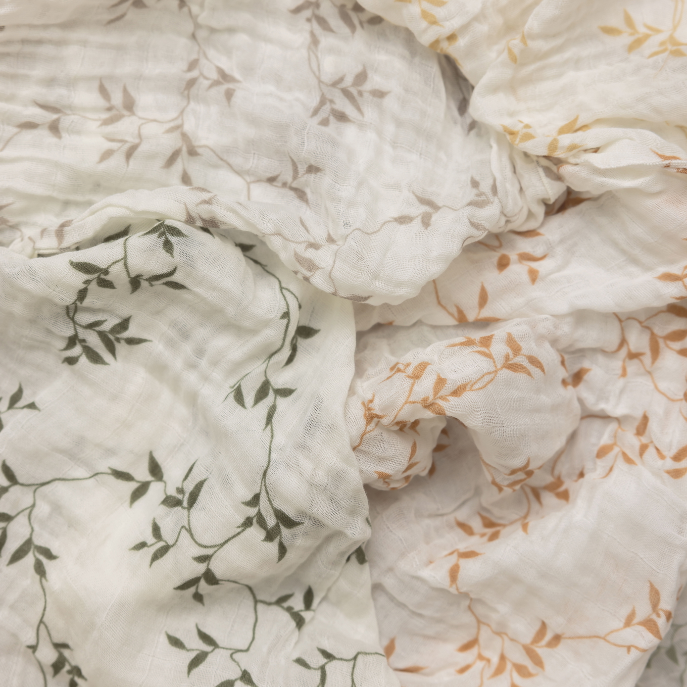 Gaze Spucktuch Moss Leaves #2