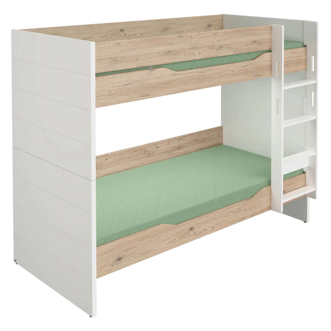 Hohes Etagenbett Fionn mit gerader Leiter