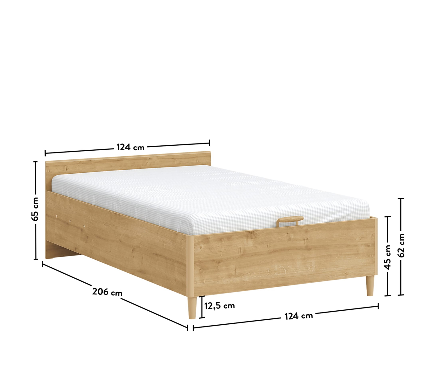 Bett Mocha mit Stauraum, ohne Kopfteil, 120 x 200 cm 5
