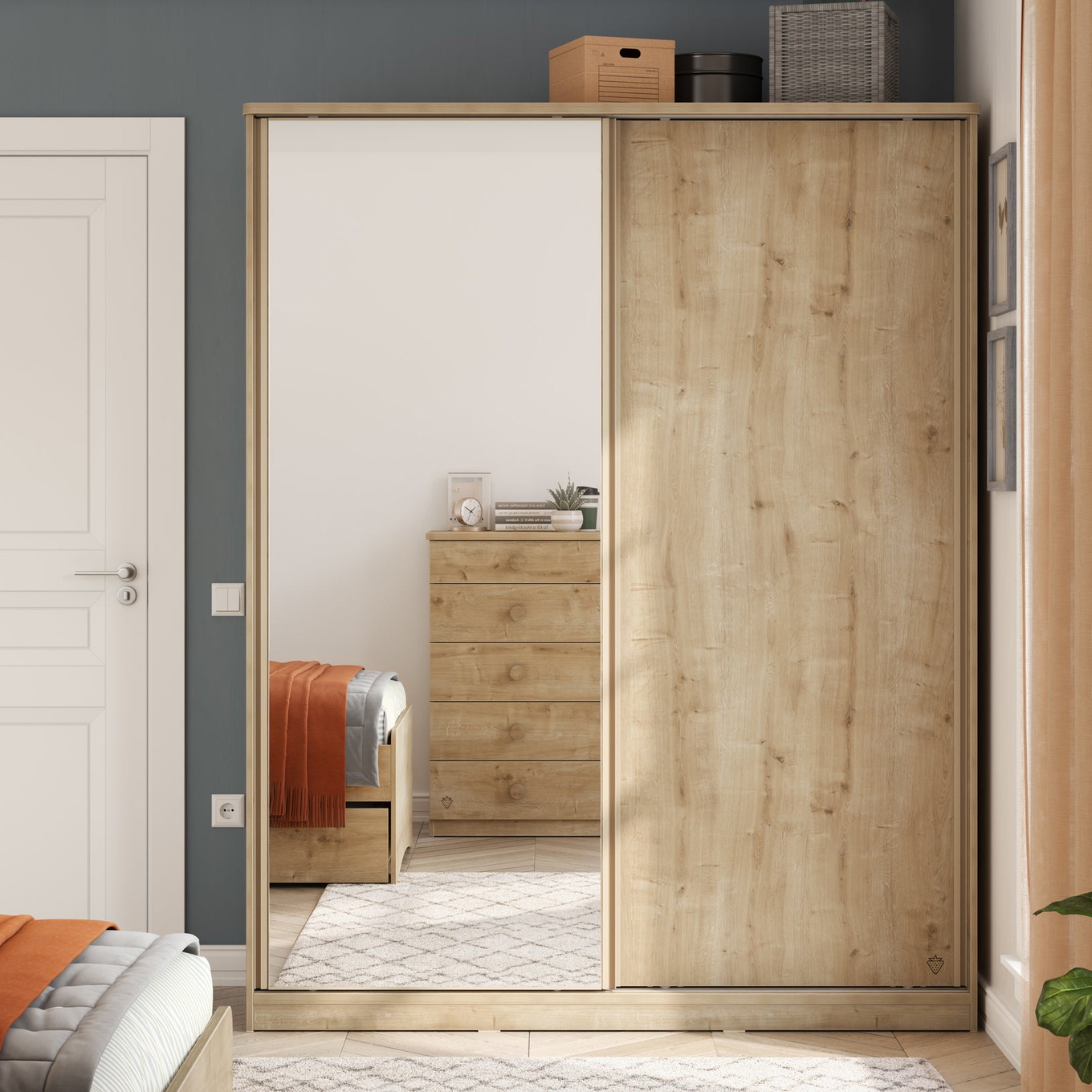 Kleiderschrank Mocha mit Schiebetür 2