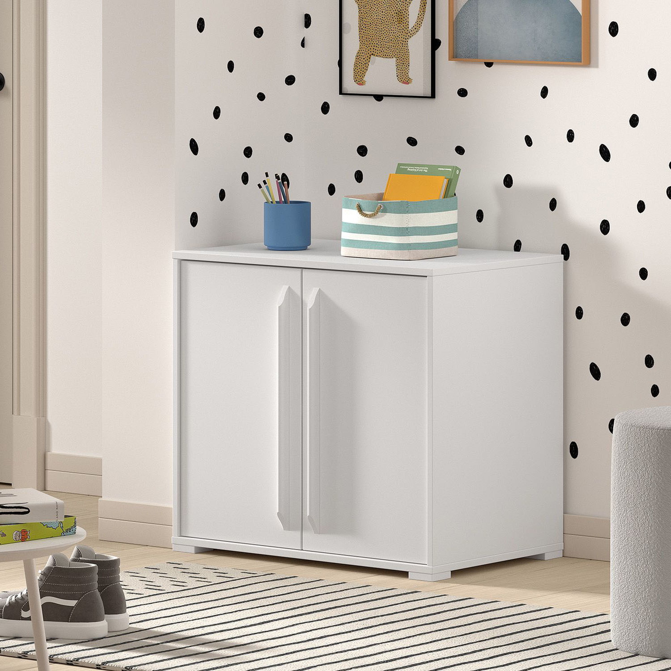 Regal Sam mit 2 Türen Weiss 2