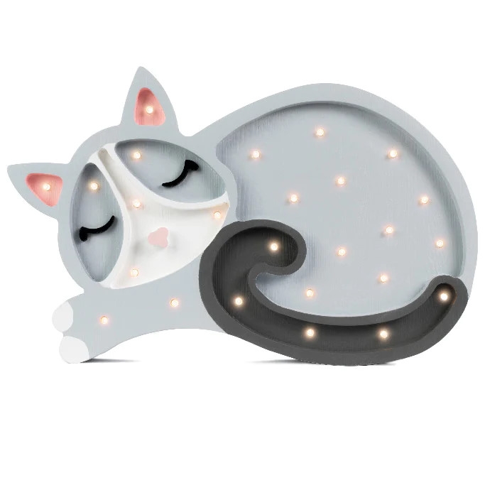 Nachtlampe Katze Grau 1