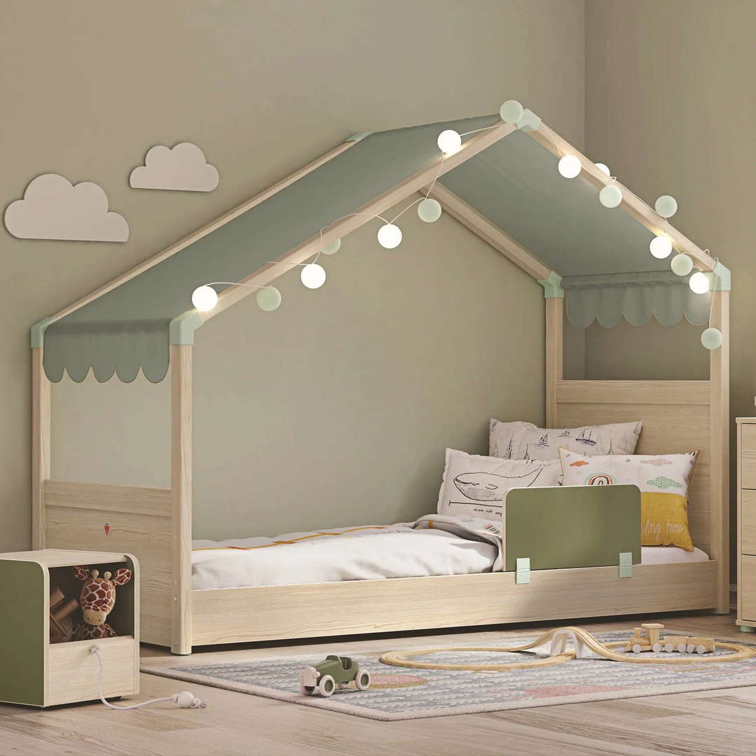 Hausbett Montes mit Seitendach Natur 2