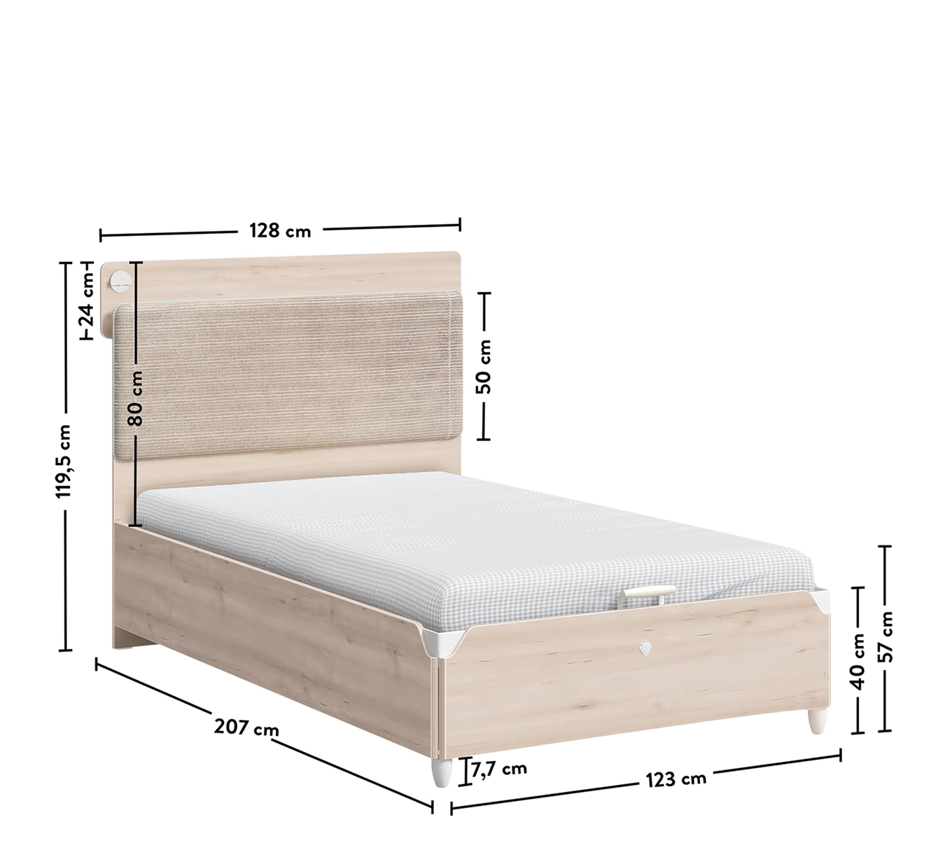 Bett Duo mit Stauraum, Line, 120 x 200 cm 9