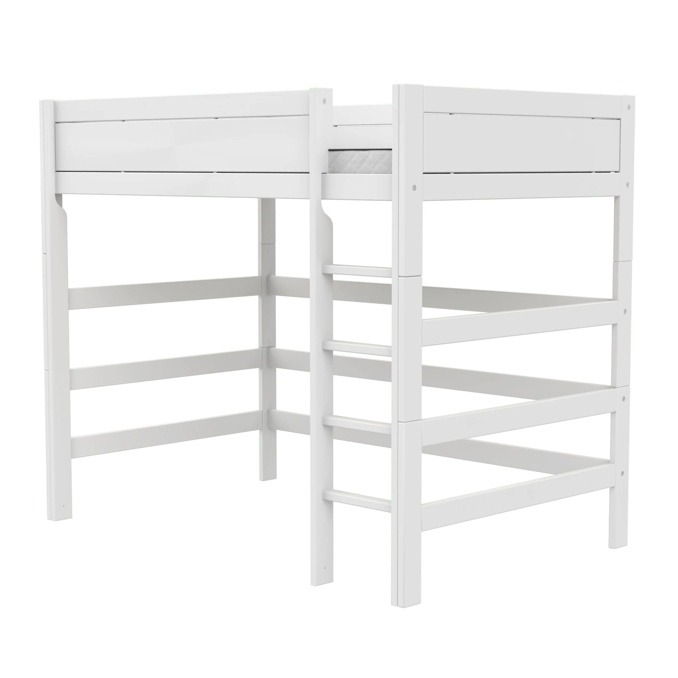 Hochbett 120 Lifetime mit gerader Leiter Weiss, Rollrost 3