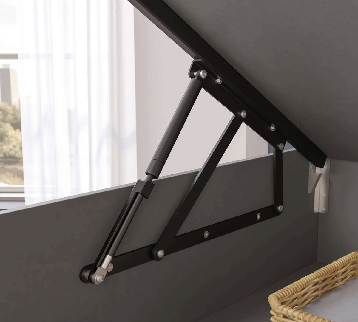 Bett Space Gray  mit Stauraum, 100 x 200 cm 6