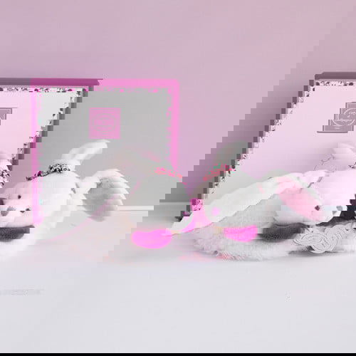 Füsslinge mit Rassel Hase Kirsche 2