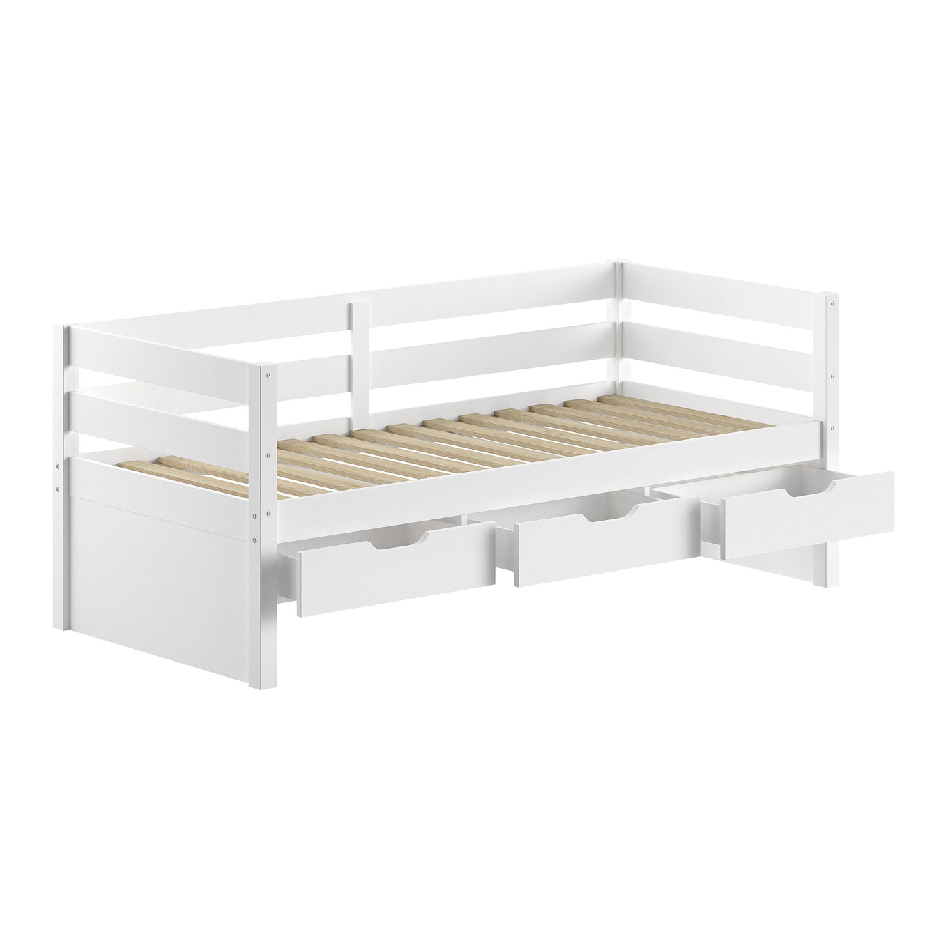 Kojenbett Margrit inkl. Schubladen und Ausziehkasten Weiss 5