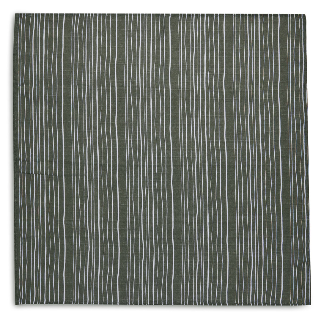 Spucktücher Stripe Olive Leaf Green 2er Set 3