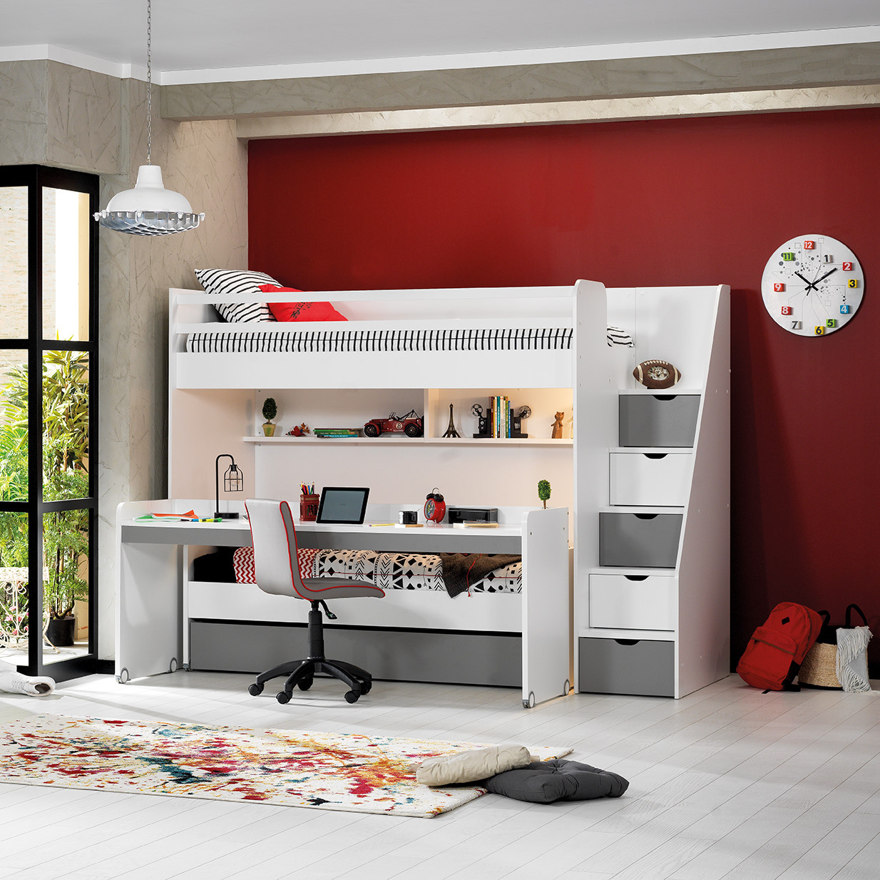 Hochbett Neo Set Grau, Set 1