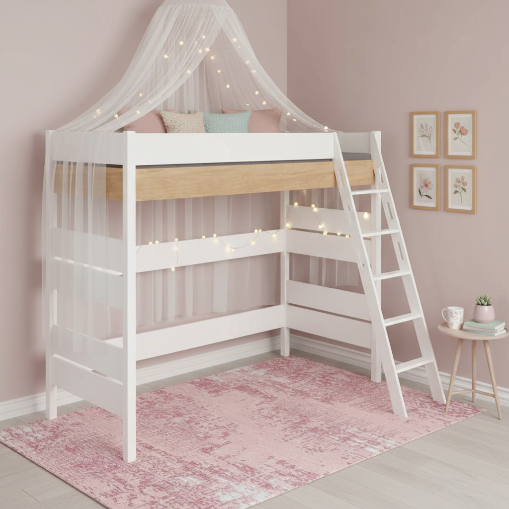 Hochbett Kira Nebraska mit Schrägleiter, 120 x 200 cm 3