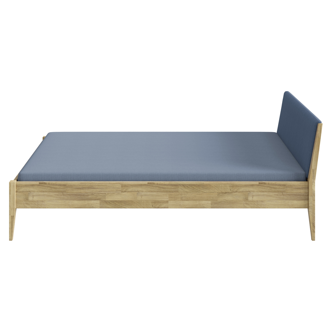 Bett Stiene mit gepolstertem Betthaupt Eiche Tintenblau, 140 x 200 cm #2
