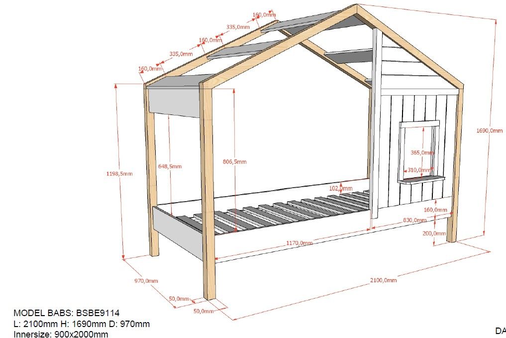 Hausbett Babs inkl. Ausziehkasten 1 Fenster 8