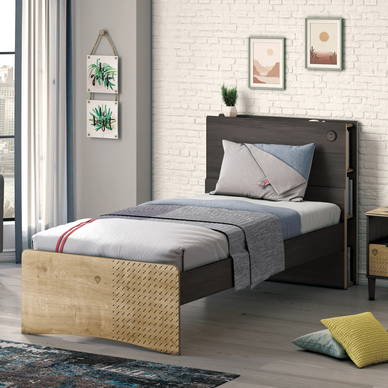 Kopfteil Black mit Fächer 100cm 3