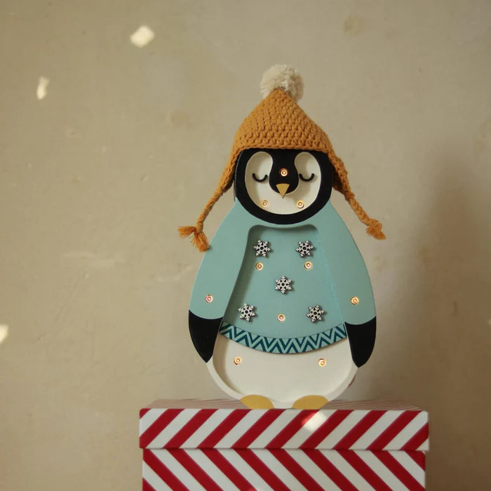 Nachtlampe Pinguin Christmas Edition Blau 3