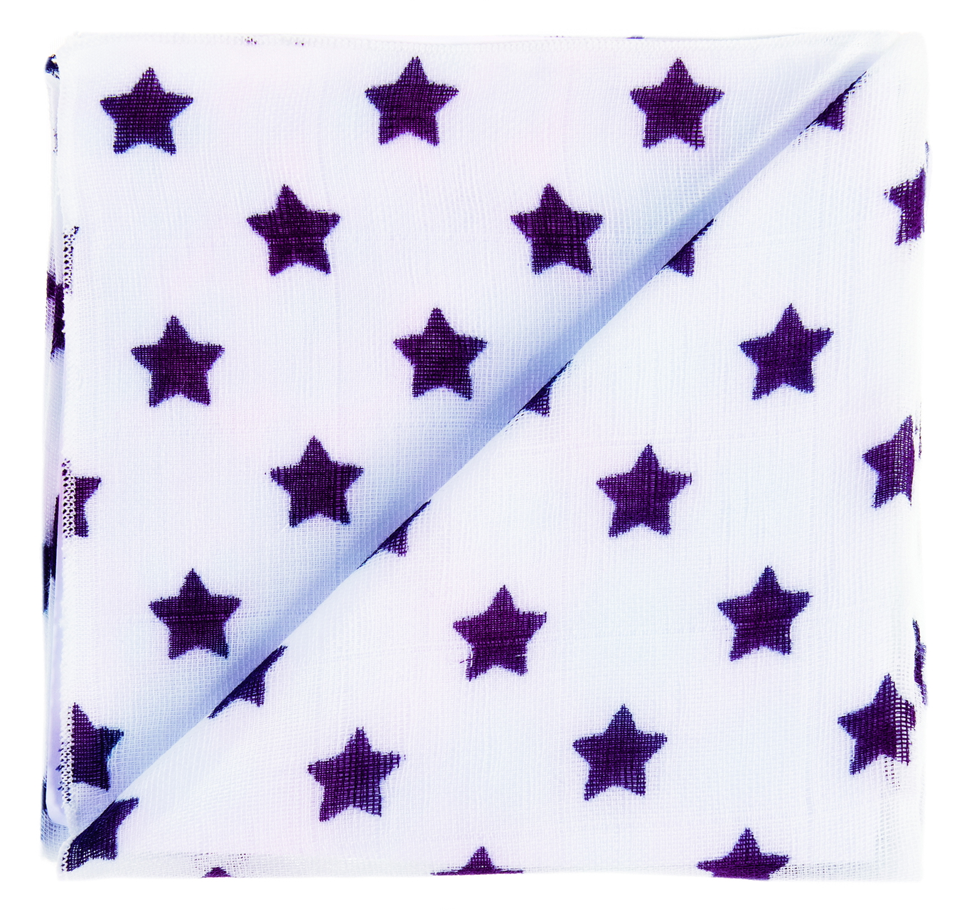 Gaze Spucktuch Weiss/Violett Sterne