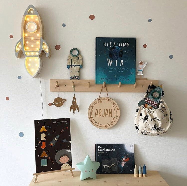 Nachtlampe Space Rocket Wood 5