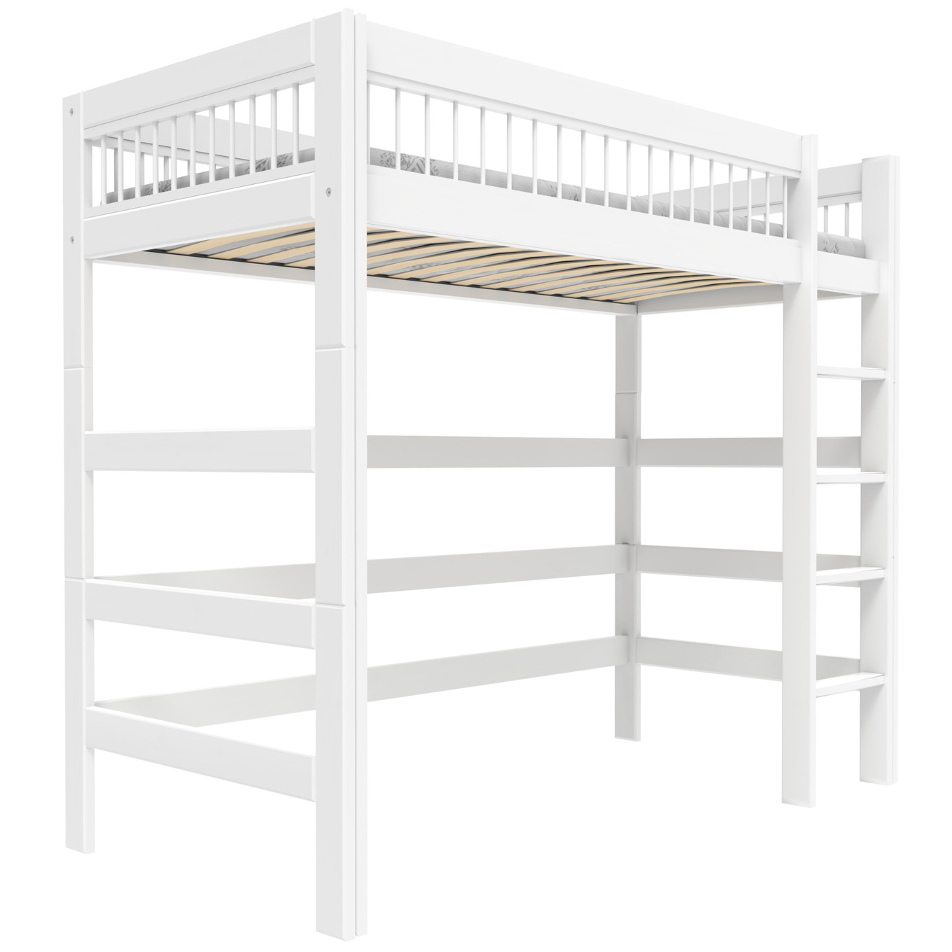 Hochbett Breeze Lifetime mit gerader Leiter, Deluxe Lattenrost
